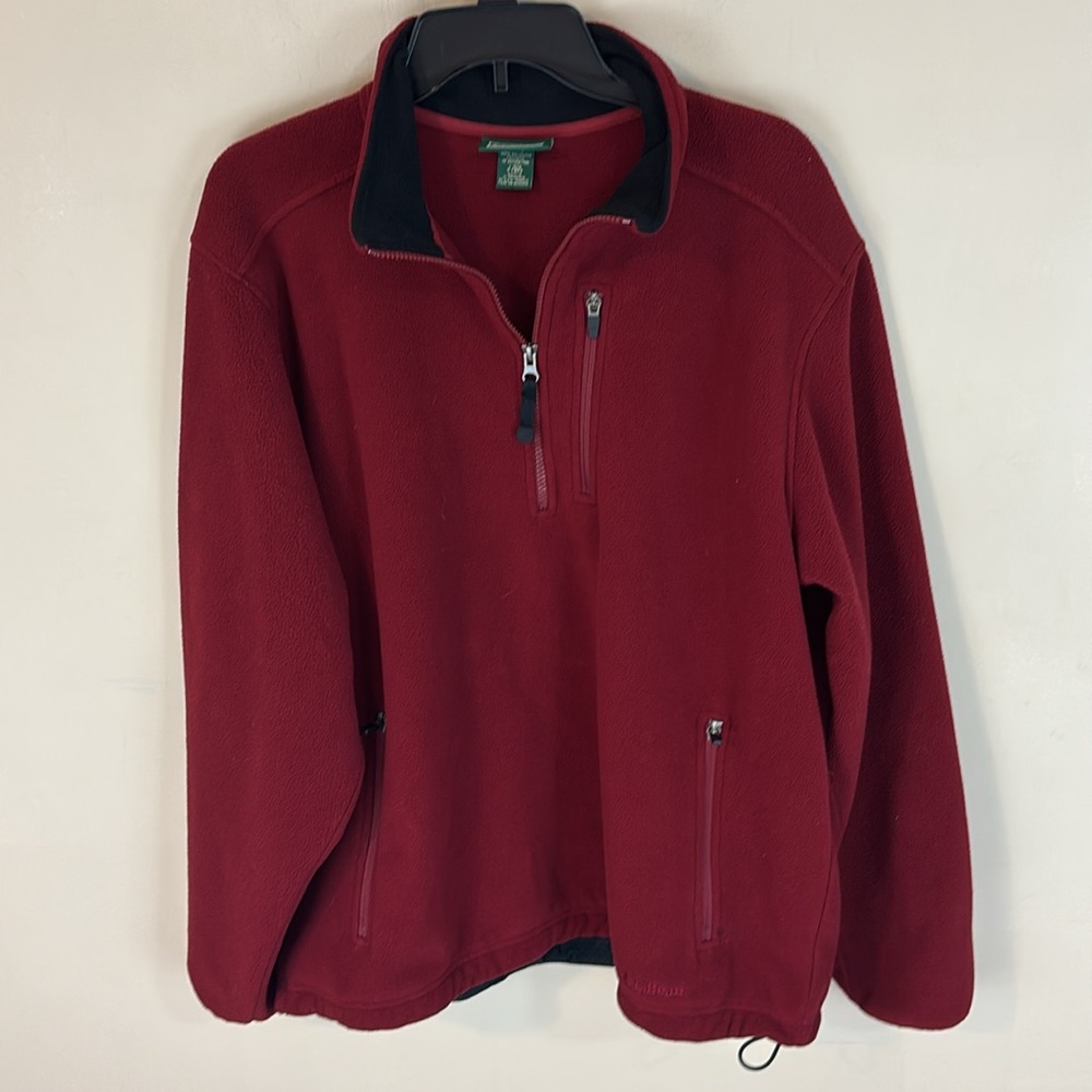 LL Bean Men’s Quarter Zip Fleece Pullover Jacket Size Large